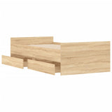 Bed Frame with Drawers without Mattress Sonoma Oak 90x200 cm 3207373
