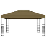 ZNTS Gazebo with LED String Lights 3x4 m Taupe 3070310