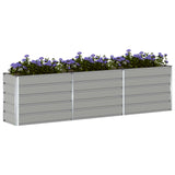 Planter Light Grey 290 x 50 x 75 cm Galvanised Steel 42018155