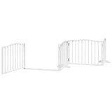 Dog Gate with Door Foldable 10 Panels White 800 cm Poplar Wood 3155619