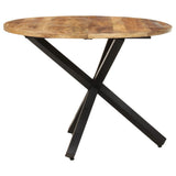 321681 Dining Table Round 100x100x75 cm Rough Mango Wood