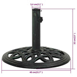 Umbrella Base Green 40x40x32 cm Cast Iron 317765