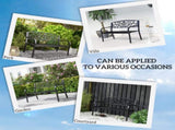 2 Seater Metal Garden Park Bench Porch Outdoor Furniture Patio Chair Seat Black UK T3398P325172