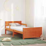 Bed Frame with Mattress Brown 80 x 200 cm Solid Pine Wood 3385951
