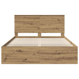 Bed Frame Artisian Oak 150 x 200 cm Solid Pine Wood 3411000