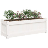Garden Planter White 90x31x31 cm Solid Wood Pine 837451