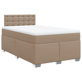 Box Spring Bed with Mattress Cappuccino 120x200 cm Faux Leather 3286119