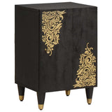 Bathroom Cabinet Set with Drawer 4 pcs Black Solid Mango Wood 3310161