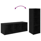 TV Cabinet Set 2 pcs Black Oak 37 x 35 x 107cm Engineered Wood 3393550