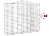 Arched Gabion Baskets 10 pcs 200x50x220/240 cm Galvanised Iron 3146454