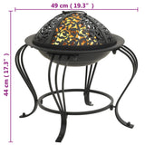 Fire Pit with Poker 49 cm Steel 360059