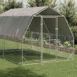 Chicken Run with Roof 2.5x4x2.25 m Galvanised Steel 3328521