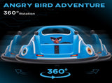 Angry Bird Licensed Waltzer Car, 12V Kids Bumper Car w/ Joysticks, Remote, Music LED Lights, Blue T3398P378941