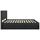 Bed Frame with Storage and Headboard Black 200 x 200 cm 3413814