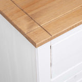 ZNTS Sideboard White 135x40x80 cm Solid Pinewood Panama Range 282705