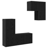 TV Cabinet 4 pcs Black Oak Engineered Wood 3402766