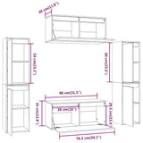 TV Cabinets 6 pcs White Solid Wood Pine 3100265