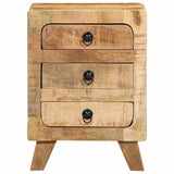 Bedside Cabinet 2 pcs 37x32x50 cm Solid Wood Rough Mango 4104516
