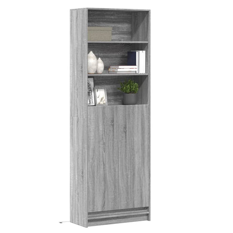 Highboard with LED Grey Sonoma 69x32.5x200 cm Engineered Wood 3307910