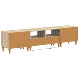 3 Piece LED TV Cabinet Sonoma Oak Engineered Wood 3416498
