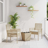 Garden Bistro Set 3 pcs Beige Poly rattan 3334959