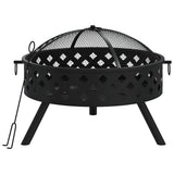 Fire Pit with Poker 58 cm XXL Steel 360062
