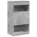 Shoe Cabinet with 2 Flip-Drawers Concrete Grey 60x42x108 cm 3214388