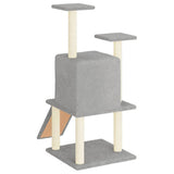 Cat Tree with Sisal Scratching Posts Light Grey 110 cm 172038