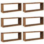 ZNTS Wall Cube Shelves 6 pcs Old Wood 60x15x23 cm Engineered Wood 856588