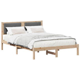 Bed Frame with Upholstered Headboard Dark Grey 140 x 190 cm 878265