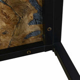 Coffee Table Black and Brown Teak Wood and Resin 110x60x40 cm 244551