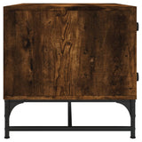 Coffee Table with Glass Doors Smoked Oak 68.5x50x50 cm 836543