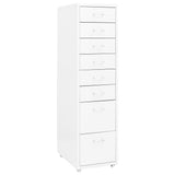 ZNTS Mobile File Cabinet White 28x41x109 cm Metal 335920