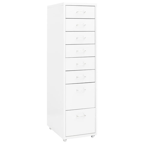 ZNTS Mobile File Cabinet White 28x41x109 cm Metal 335920