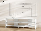 Corner TV Stand with 2 Open Shelves for 47 Inch TV - White T3398P377853