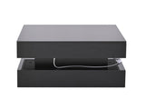 65 x 65 x 38.5 cm liftable living room table, side table, high-gloss coffee table with LED light N605P388044B