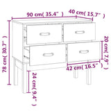 Console Cabinet White 90x40x78 cm Solid Wood Pine 821740