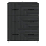 Drawer Cabinet Black 66 x 34.5 x 89.5 cm Engineered Wood 894836