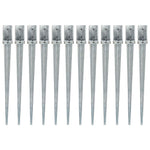 ZNTS Ground Spikes 12 pcs Silver 8x8x91 cm Galvanised Steel 145412