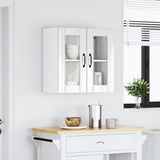 Kitchen Wall Cabinet with Glass Door Lucca High Gloss White Engineered Wood 853909