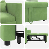 Pull out Sofa Bed Single Light green 90 x 165 x 87 cm Velvet 42002700