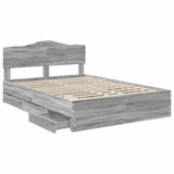 Bed Frame with Drawer Grey Sonoma 140 x 190 cm Engineer Wood 3413010