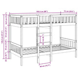 Bunk Bed 75x190 cm Solid Wood Pine 3308607
