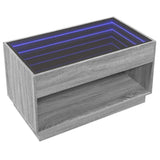 Coffee Table with Infinity LED Grey Sonoma 90x50x50 cm 847670