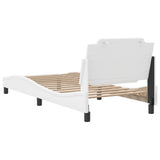 Bed Frame without Mattress "Zadar" White 90x190 cm Single Faux Leather 3208150
