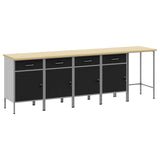 Work Cabinet Set with Drawer with Storage 5 pcs Black and Grey 3321392