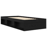 Bed Frame with Storage Black Oak 80 x 200 cm Engineered Wood 3429523