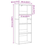 Freestanding Bookshelf Black Oak 60 x 30 x 151.5 cm 8003715