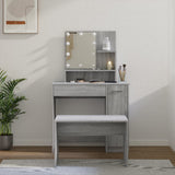 Dressing Table Set with LED Grey Sonoma Engineered Wood 3114121