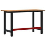 Workbench Light Brown 140x60x81.5 cm Solid Wood Oak 3309676